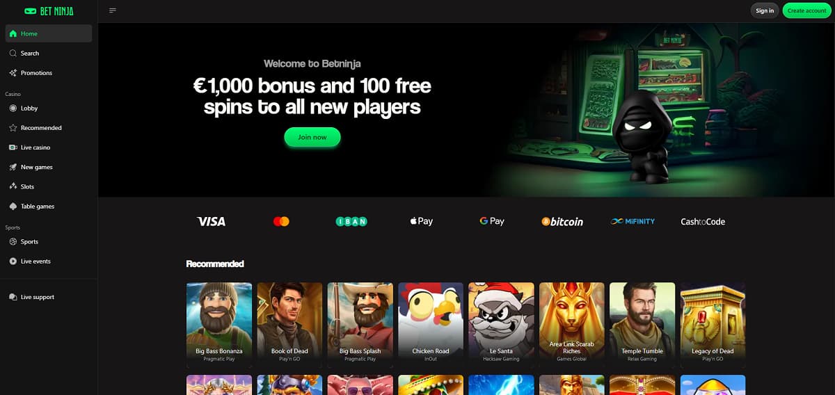 Bei Betninja stehen Übersichtlichkeit und faire Konditionen im Fokus. Das casino ohne deutsche lizenz bietet ein transparentes Willkommenspaket von bis zu 1.000 € plus 100 Freispielen, das an eine spielerfreundliche 30-fache Umsatzbedingung geknüpft ist und sich hervorragend mit den vielen verfügbaren Krypto-Optionen kombinieren lässt.