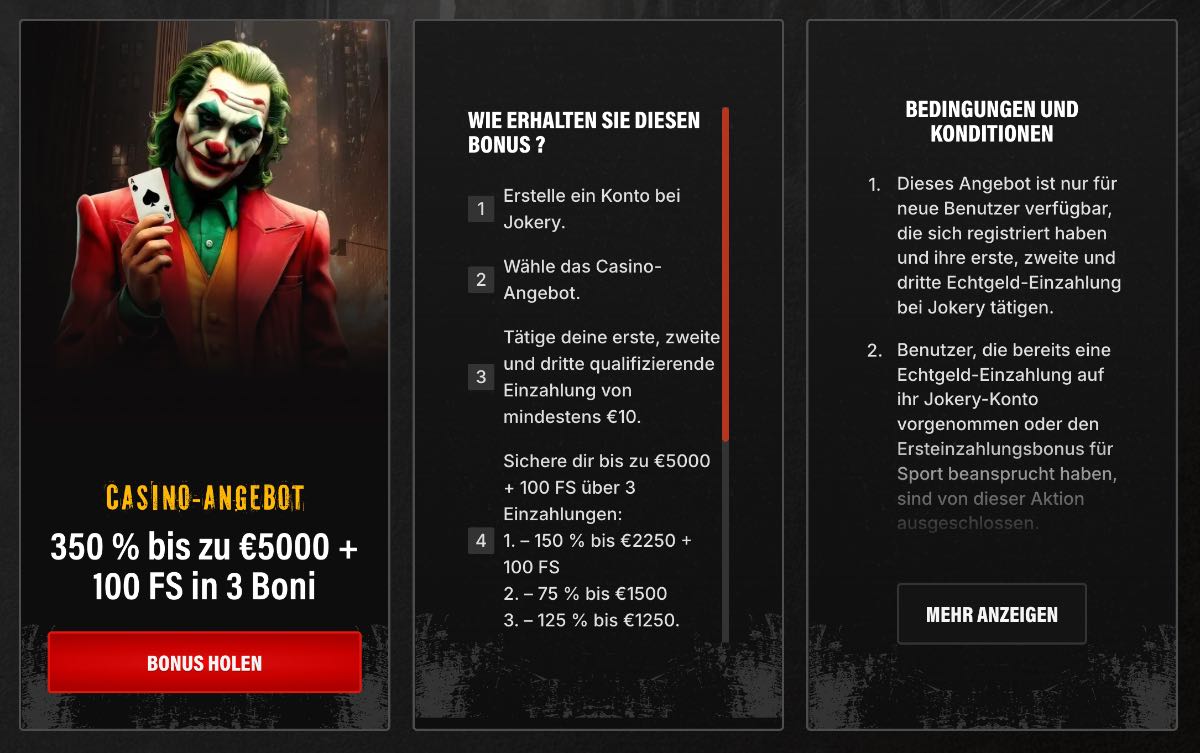 Jokery casino Bedingungen